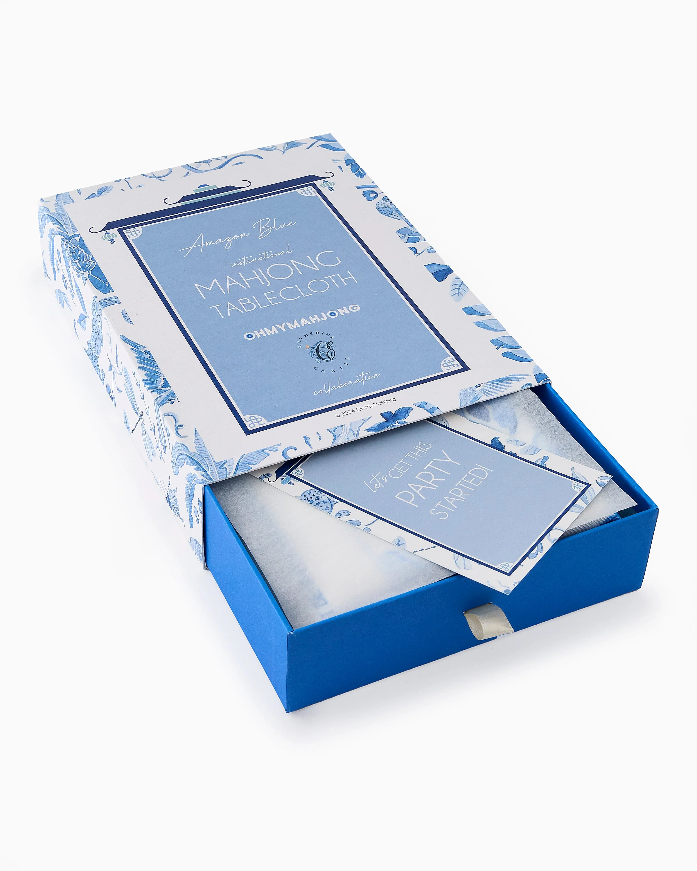 Amazon Blue Instructional Mahjong Tablecloth - Image 5