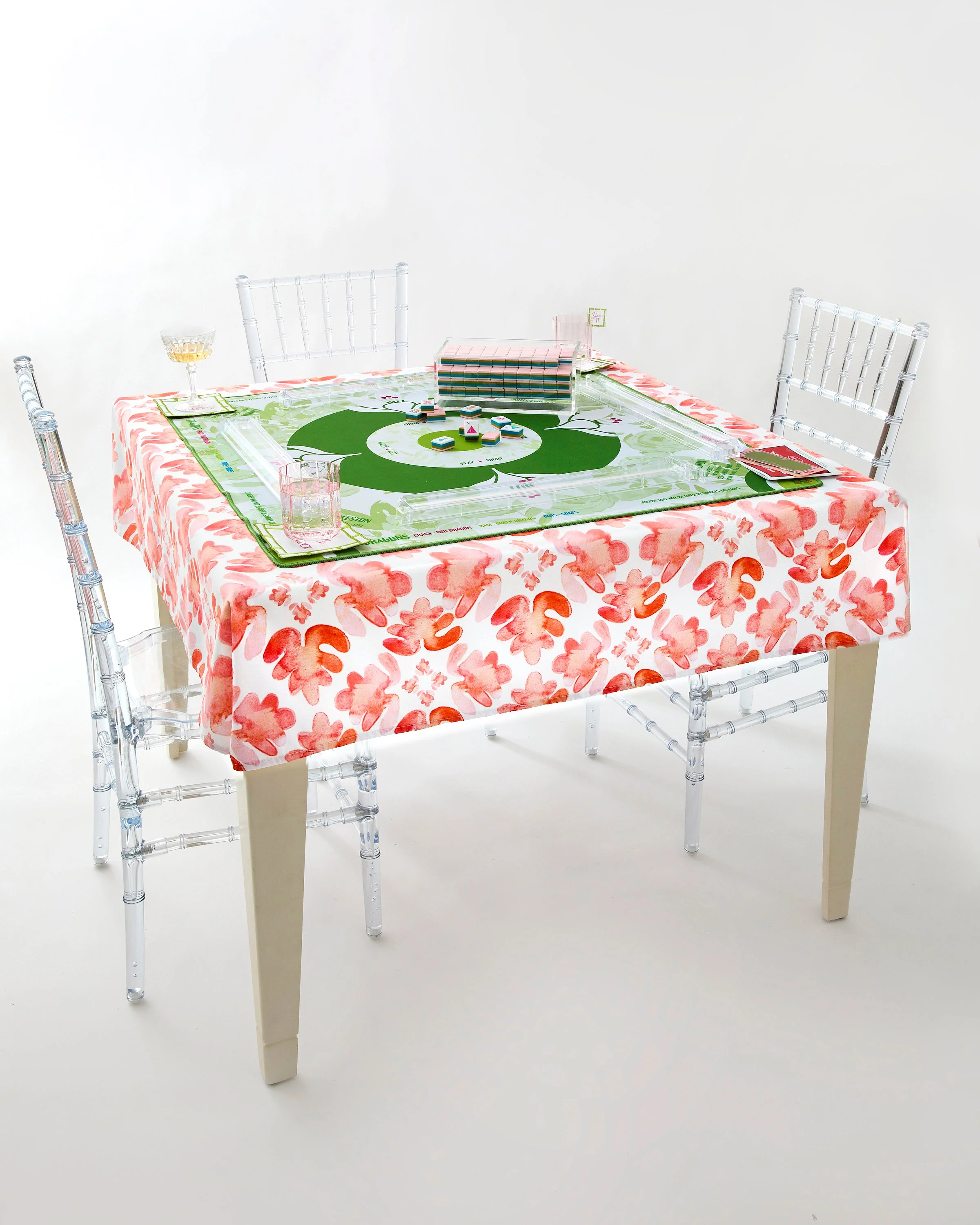 Pop of Poppy Instructional Mahjong Tablecloth - Image 3