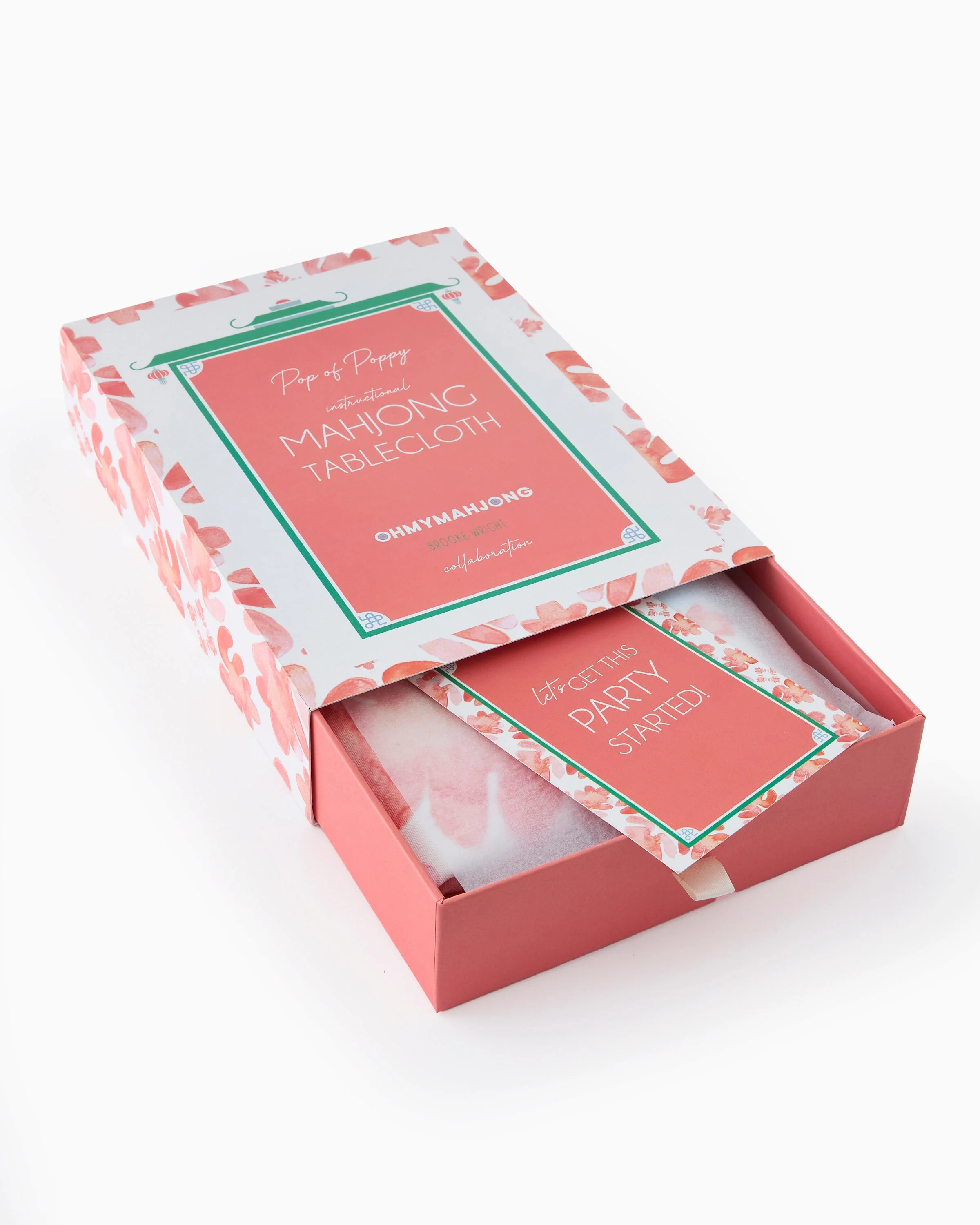 Pop of Poppy Instructional Mahjong Tablecloth - Image 5